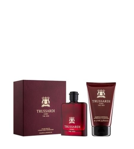 Trussardi Uomo The Red dárková sada pro muže toaletní voda 50 ml + sprchový gel 100 ml
