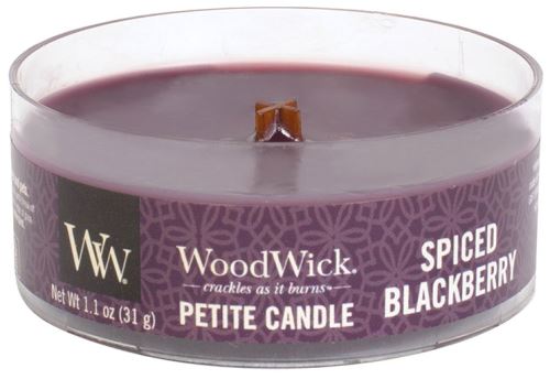 WoodWick Petite Spiced Blackberry vonná svíčka s dřevěným knotem 31 g