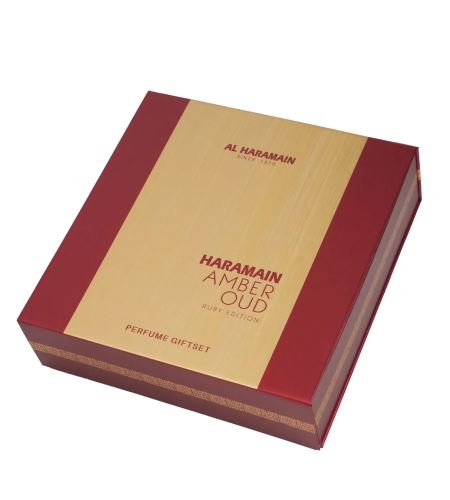 Al Haramain Amber Oud Ruby Edition dárková sada unisex parfémovaná voda 75 ml + parfémovaná voda 30 ml + tělová mlha 200 ml