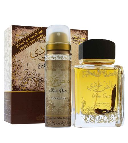Lattafa Pure Oudi dárková sada unisex parfémovaná voda 100 ml + deospray 50 ml