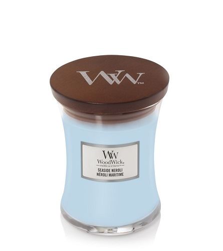 WoodWick Seaside Neroli vonná svíčka s dřevěným knotem 275 g