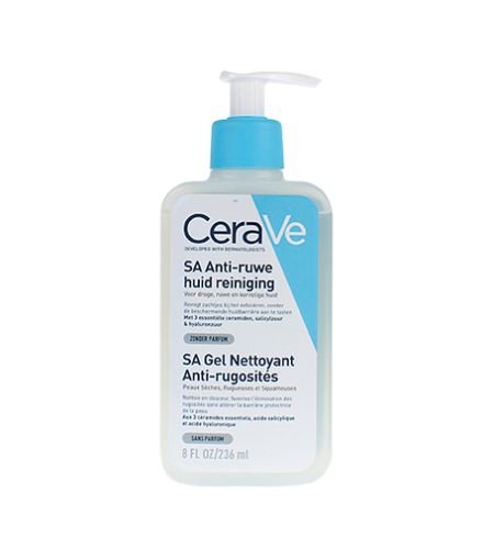 CeraVe SA Smoothing Cleanser zjemňující čisticí gel pro suchou, hrubou pokožku s nerovnoměrným povrchem 236 ml