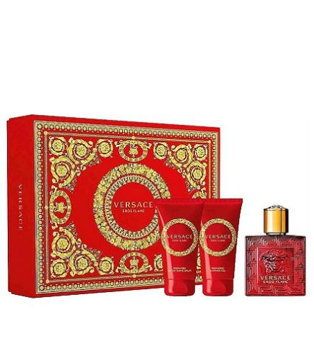 Versace Eros Flame dárková sada pro muže parfémovaná voda 50 ml + sprchový gel 50 ml + balzám po holení 50 ml