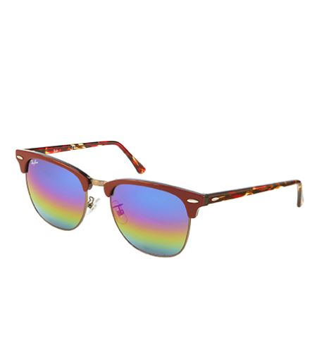 RayBan RB3016F Clubmaster 1222/C2 duhová unisex sluneční brýle 55x19x145 mm