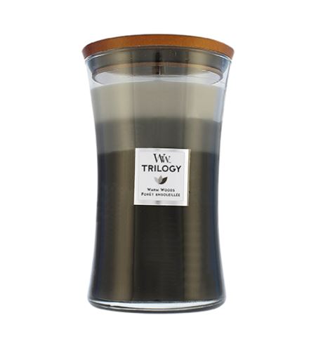 WoodWick Trilogy Warm Woods vonná svíčka s dřevěným knotem 609,5 g