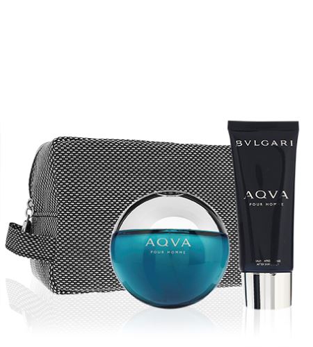 Bvlgari Aqva Pour Homme dárková sada pro muže toaletní voda 100 ml + balzám po holení 100 ml + kosmetická taštička