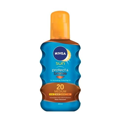 Nivea Sun Protect & Bronze olej na opalování SPF 20 200 ml