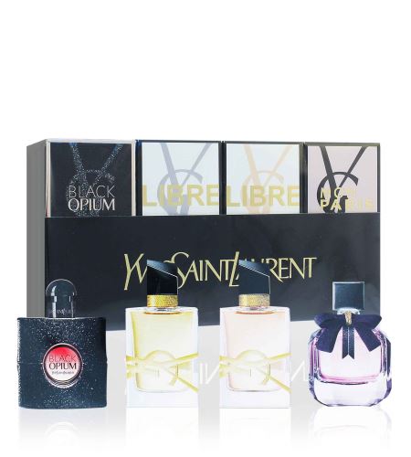 Yves Saint Laurent Miniatures Collection dárková sada pro ženy Black Opium parfémovaná voda 7,5 ml + Libre parfémovaná voda 7,5 ml + Libre toaletní voda 7,5 ml + Mon Paris parfémovaná voda 7,5 ml