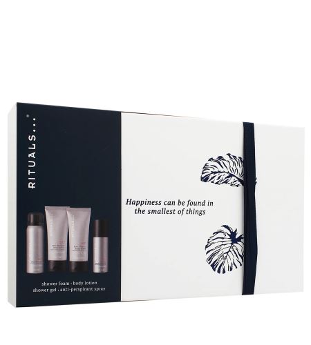 Rituals Homme Sport dárková sada sprchový gel 50 ml + tělové mléko 70 ml + antiperspirant ve spreji 50 ml + sprchový gel 2v1 70 ml