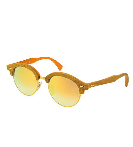 RayBan RB4246M Clubmaster Wood 1218/70 mědená unisex sluneční brýle 51x19x145 mm