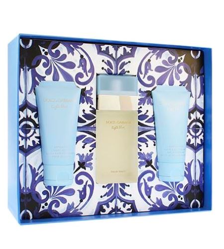 Dolce & Gabbana Light Blue dárková sada pro ženy toaletní voda 50 ml + sprchový gel 50 ml + tělový krém 50 ml