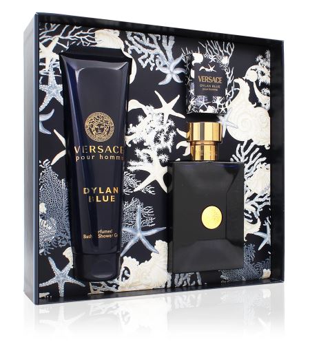 Versace Dylan Blue Pour Homme dárková sada pro muže toaletní voda 100 ml + sprchový gel 150 ml + toaletní voda 5 ml
