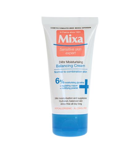 Mixa 24hr Light Moisturising lehký vyvažující a hydratační krém pro normální až smíšenou pleť 50 ml