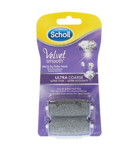 Scholl Velvet Smooth Ultra Coarse Roller Heads with Diamond Crystals 2pcs