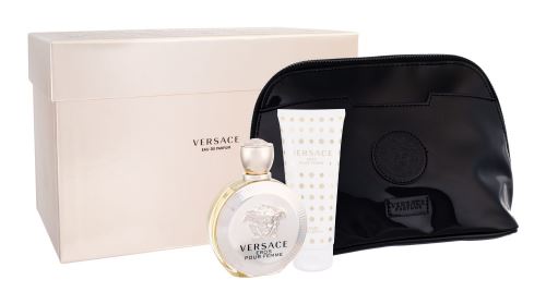 Versace Eros Pour Femme dárková sada pro ženy parfémovaná voda 100 ml + tělové mléko 100 ml + kosmetická taška