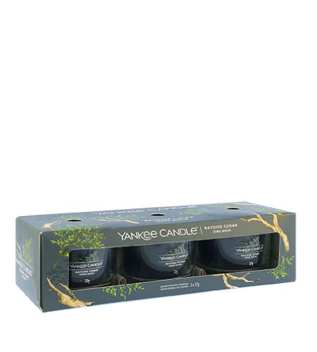 Yankee Candle Bayside Cedar votivní svíčka ve skle 3 x 37 g