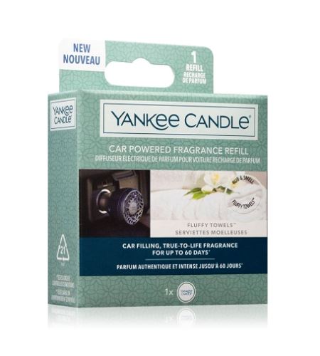 Yankee Candle Fluffy Towels vonný difuzér do auta náhradní náplň