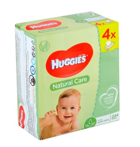 Huggies Natural Care Quatro vlhčené ubrousky 4x56ks