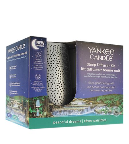 Yankee Candle Sleep Diffuser Kit vonný difuzér pro klidný spánek     stříbrný