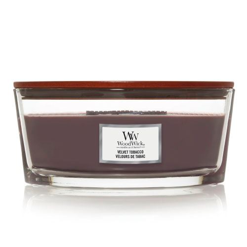 WoodWick Velvet Tobacco vonná svíčka s dřevěným knotem 453,6 g