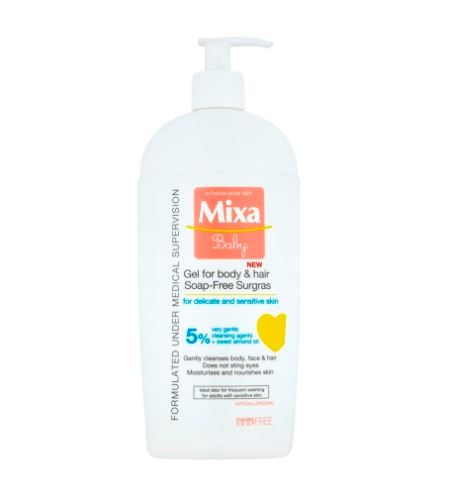 Mixa Baby vyživující mycí gel na tělo a vlásky 400 ml