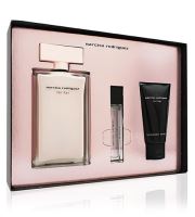 Narciso Rodriguez For Her dárková sada pro ženy parfémovaná voda 100 ml + tělové mléko 50 ml + parfémovaná voda 10 ml