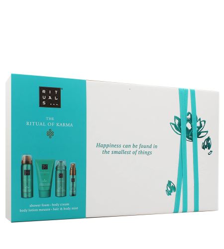 Rituals The Ritual of Karma dárková sada sprchový gel 50 ml + mlha na tělo a vlasy 20 ml + tělová pěna 50 ml + tělový krém 70 ml