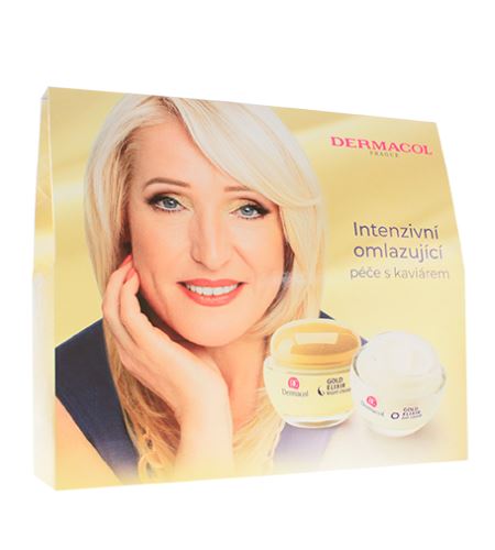 Dermacol Gold Elixir dárková sada omlazující kaviárový denní krém 50 ml + omlazující kaviárový noční krém 50 ml