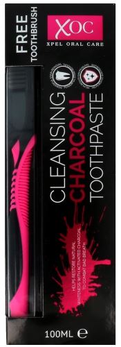 Xpel Charcoal bělící zubní pasta s aktivním uhlím + kartáček