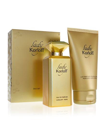 Korloff Lady Korloff dárková sada pro ženy parfémovaná voda 88ml + tělové mléko 150 ml
