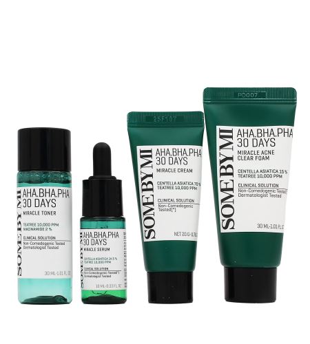 Some By Mi AHA BHA PHA 30 Days Miracle AC SOS Kit dárková sada čistící pěna 30 ml + čistící tonikum 30 ml + sérum 10 ml + krém 20 g