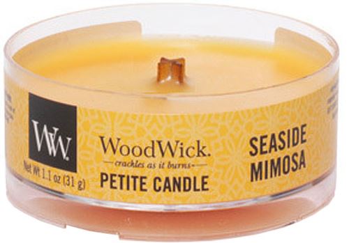 WoodWick Petite Seaside Mimosa vonná svíčka s dřevěným knotem 31 g