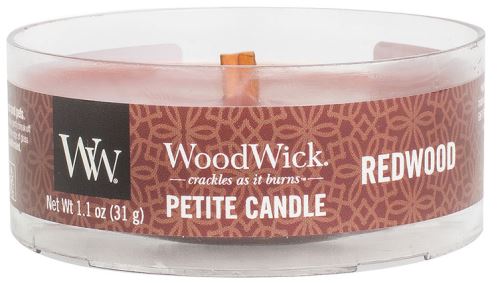WoodWick Petite Redwood vonná svíčka s dřevěným knotem 31 g