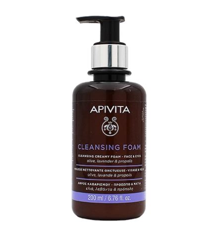 Apivita Cleansing Foam Face & Eyes krémová čisticí pěna na obličej a oči 200 ml