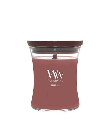 WoodWick Rouge Oud vonná svíčka s dřevěným knotem 275 g