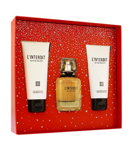 Givenchy L'Interdit parfémovaná voda 50 ml + tělové mléko 75 ml + tělový olej 75 ml Pro ženy dárková sada