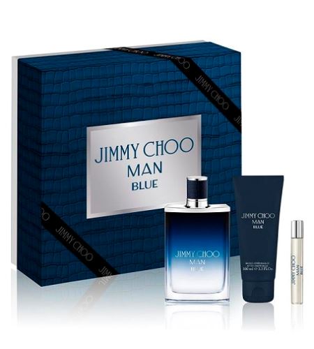 Jimmy Choo Man Blue dárková sada pro muže toaletní voda 100 ml + toaletní voda 7,5 ml + balsam po holení 100 ml