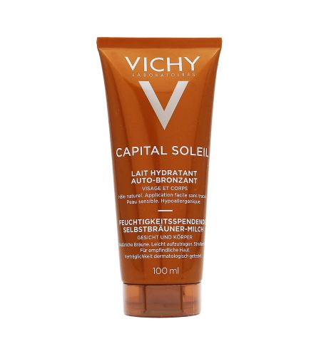 Vichy Capital Soleil Feuchtigkeitsspendende Selbstbräunungslotion für Gesicht und Körper 100 ml