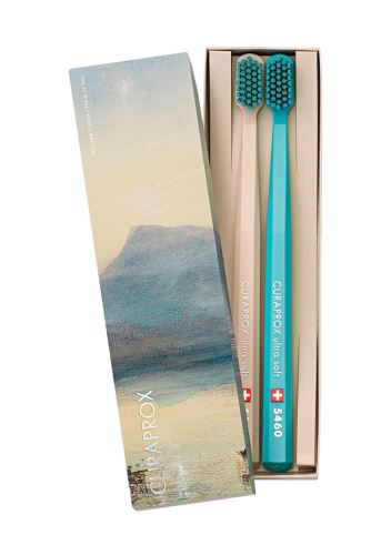 Curaprox Limited Edition Turner zubní kartáčky 5460 Ultra Soft Beige & Turquoise 2ks