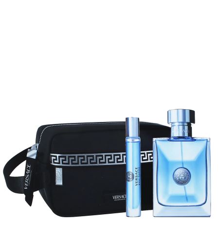 Versace Pour Homme dárková sada pro muže toaletní voda 100 ml + toaletní voda 10 ml + kosmetická taštička