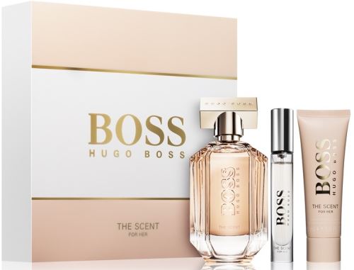 Hugo Boss Boss The Scent For Her dárková sada pro ženy parfémovaná voda 100 ml + tělové mléko 50 ml + parfémovaná voda 7,4 ml