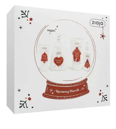 Ziaja Spicy Gingerbread dárková sada sprchový gel 160 ml + mycí pěna 250 ml + krém na ruce 50 ml + tělový sprej 100 ml