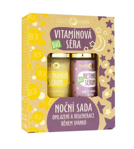 Purity Vision BIO Vitamin noční sada Niacinamide sérum 30 ml + Retinol sérum 30 ml
