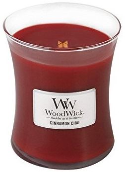 WoodWick Cinnamon Chai vonná svíčka s dřevěným knotem 85 g