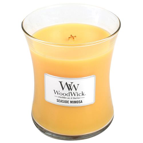 WoodWick Seaside Mimosa vonná svíčka s dřevěným knotem 275 g