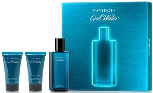 Davidoff Cool Water dárková sada pro muže toaletní voda 75 ml + sprchový gel 50 ml + balzám po holení 50 ml