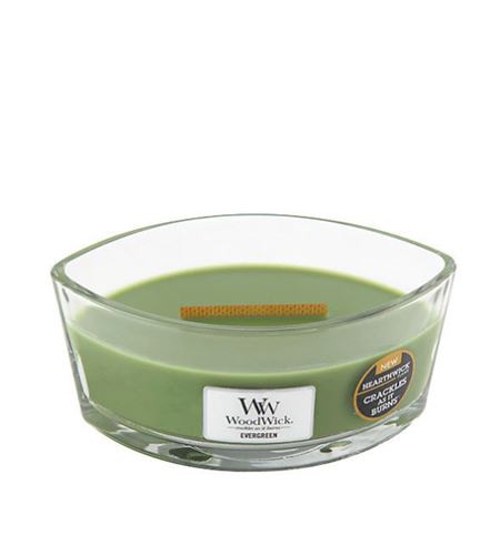 WoodWick Evergreen vonná svíčka s dřevěným knotem 453,6 g