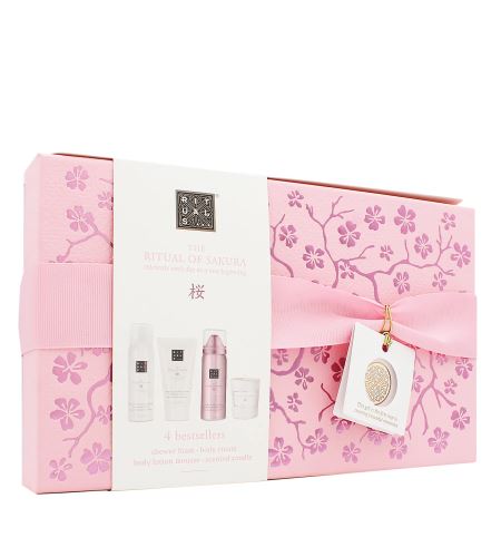 Rituals The Ritual Of Sakura Small dárková sada sprchový gel 50 ml + tělový krém 70 ml + tělové mléko 50 ml + vonná svíčka 25 g