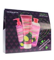 Dermacol Aroma Ritual Grape &amp; Lime Set dárková sada dárková sada sprchový gel 250 ml + tekuté mýdlo na ruce 250 ml + pěna do koupele 500 ml