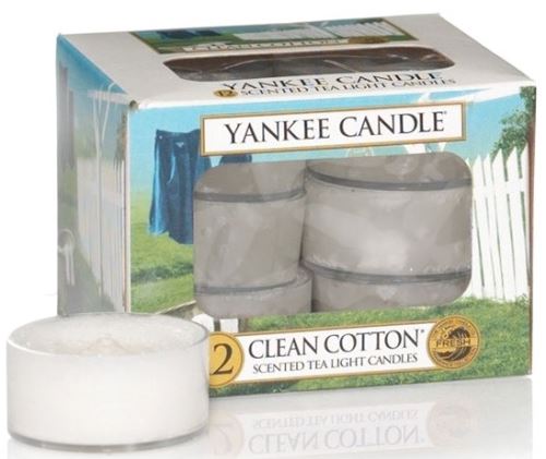 Yankee Candle Clean Cotton čajová svíčka 12 x 9,8 g